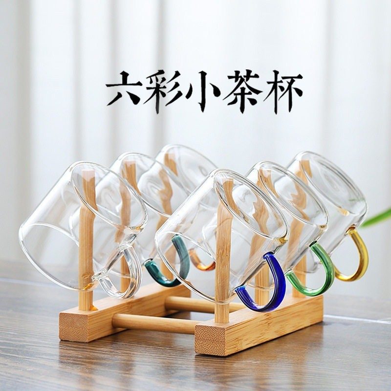 耐热茶杯 配沥水杯架套装